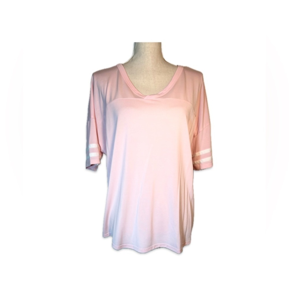 Flirtitude Active Pink Short Sleeve Jersey Top Women’s Size Large